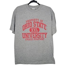 Vintage Y2K Ohio State Buckeyes Athletic Department Graphic T-Shirt in Grey Sz L